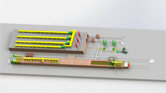 100 έως 1.200 τόνους/ημέρα πλήρως αυτόματη γραμμή παραγωγής τούβλων από πηλό με στεγνωτήρα σήραγγας και φούρνο σήραγγας για την κατασκευή τούβλων από πηλό