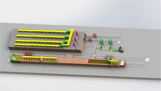 100 έως 1.200 τόνους/ημέρα πλήρως αυτόματη γραμμή παραγωγής τούβλων από πηλό με στεγνωτήρα σήραγγας και φούρνο σήραγγας για την κατασκευή τούβλων από πηλό