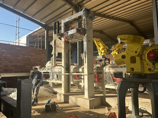 BBT Πλήρως αυτόματο Σύστημα Εκφόρτωσης &amp; Συσκευασίας Ψημένων Τούβλων χωρίς παλέτες